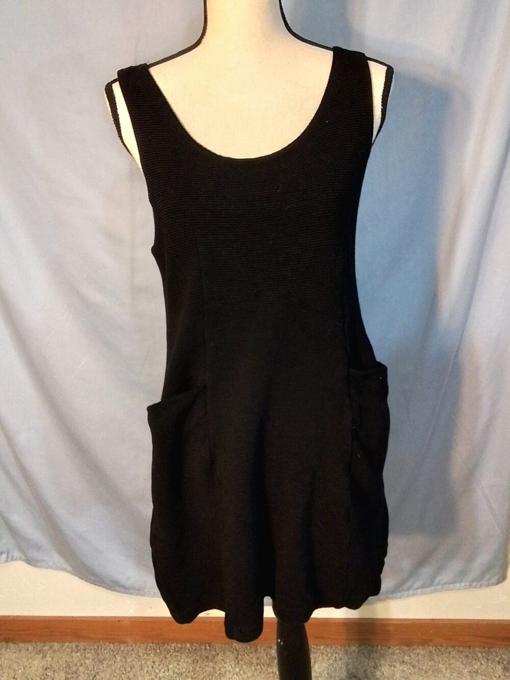 Black mini dress with pockets